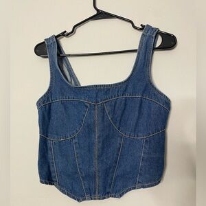 Japna Denim Corset Style Tank crop top